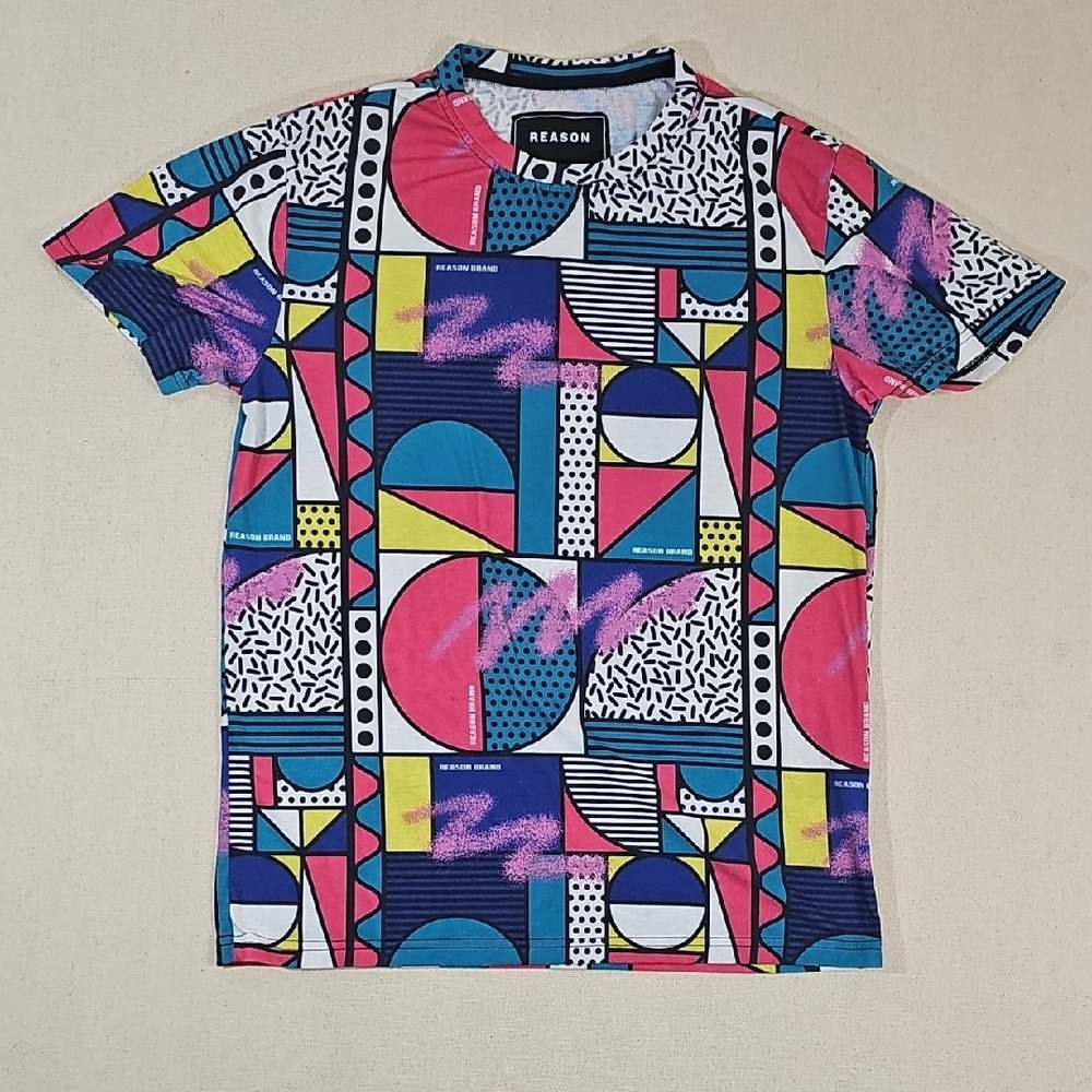 Reason Men's Geometric Multicolor Tee